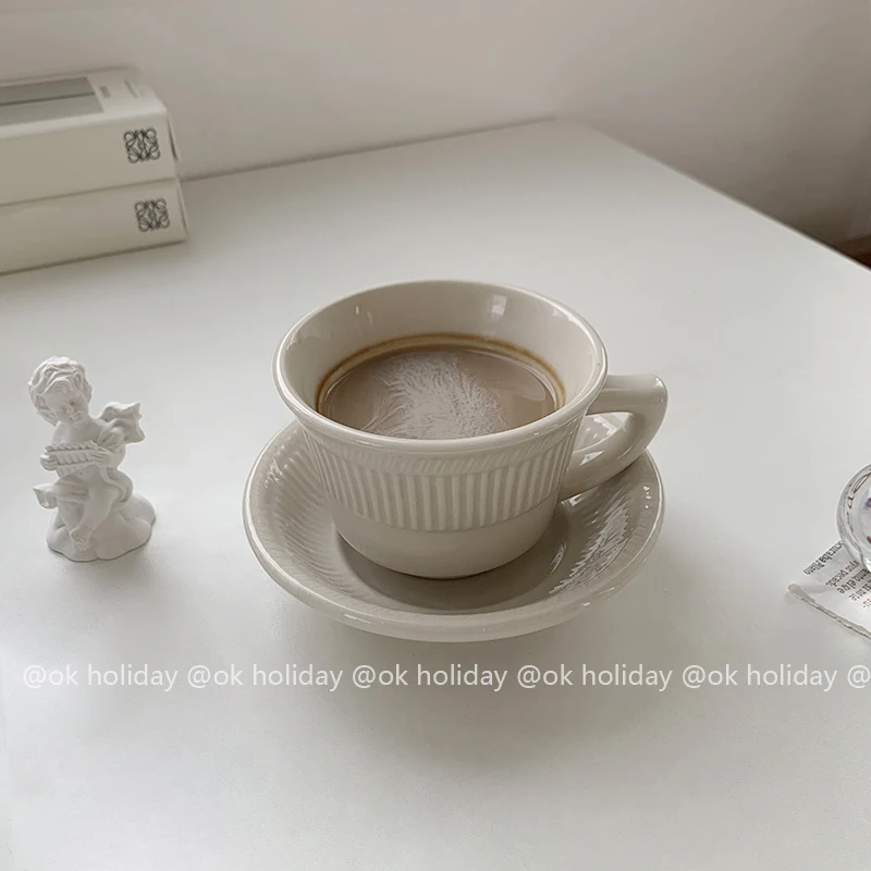 

Travel Coffee Cup and Saucer Set Ceramic Modern Eco Friendly Reusable Cup Drinking Glasses Tazas Originales Tea Mug BD50CS