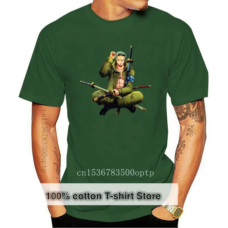 

Футболка Roronoa Zoro мужская с рисунком Аниме Манга, Белый Топ унисекс, большие размеры и цвета, на лето