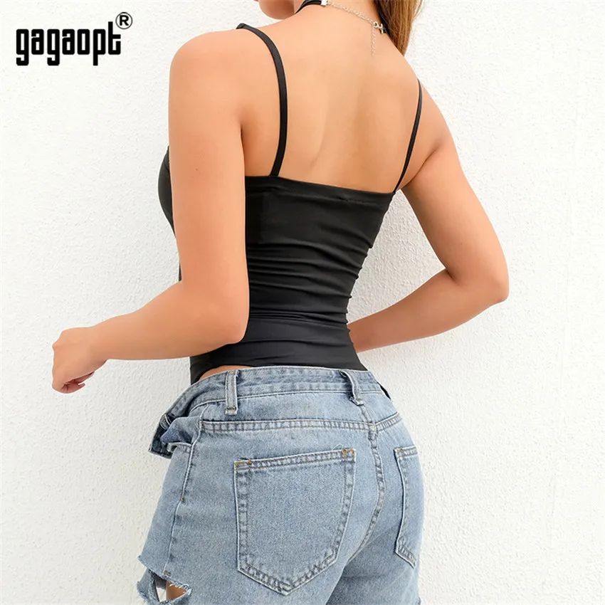 Gagaopt, новинка, боди без рукавов, женское, тонкое, сексуальное боди с цепочками, черный, боди, комбинезон, летние комбинезоны, уличная одежда