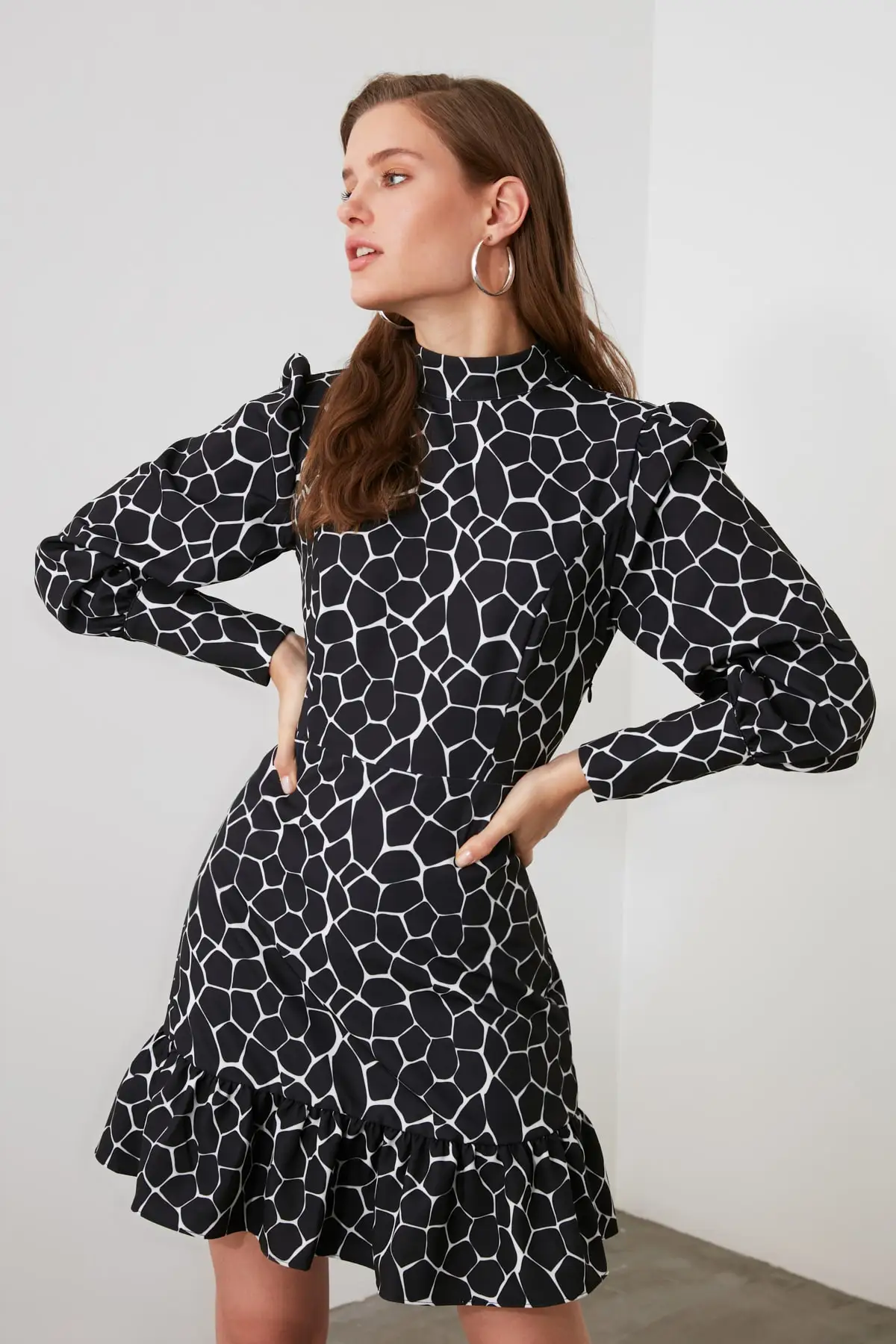 

Trendyol Upright Collar Print Dress TWOAW21EL1817