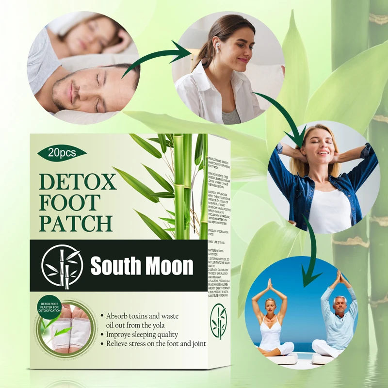 

20PCS Bamboo Detox Foot Patch Help Body Detoxification (20pcs Sticker And Adhesives) Feet SPA Herbals Medicals Plaste Wholesale