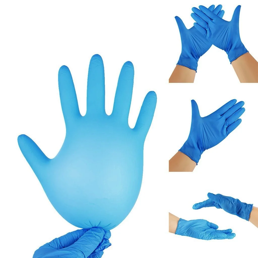 

100PCS Blue Disposable Latex Gloves Dishwashing Kitchen Work Rubber Garden Gloves Disposable Gloves Guantes Desechables