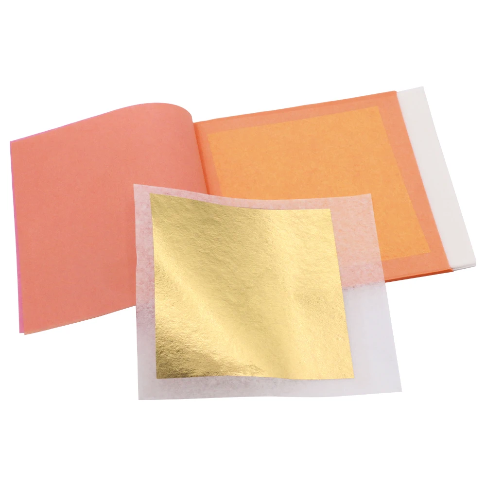 25pcs one booklet 23K листочек из съедобного золота простыни Детские передачу тепла, браслет-напульсник, Настоящее золото Фольга 8x8 см 25 шт/рекламный буклет для украшения торта маска художественные промыслы, золочение передачи лист - Цвет: 25pcs one booklet