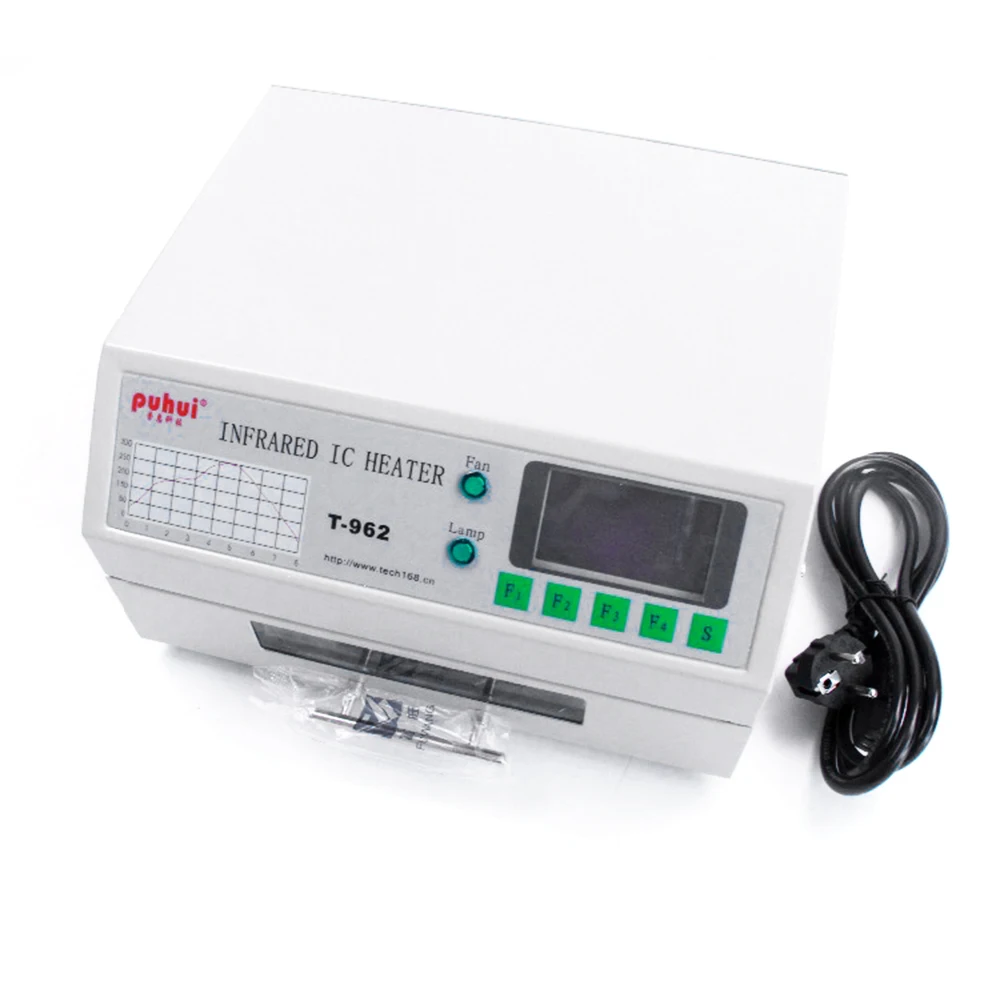 Инфракрасная паяльная печь PUHUI T962 с инфракрасным нагревателем BGA SMD SMT для