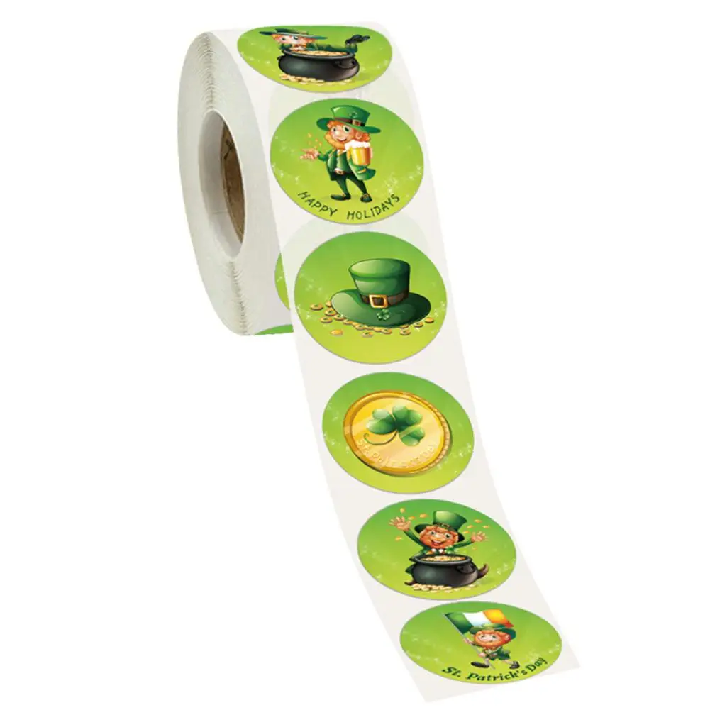 500Pcs Happy St.Patrick's Day Stickers DIY Candy Favors Gift Boxes Seal Labels Packaging Sticker Irish Festival Party Decor | Игрушки и