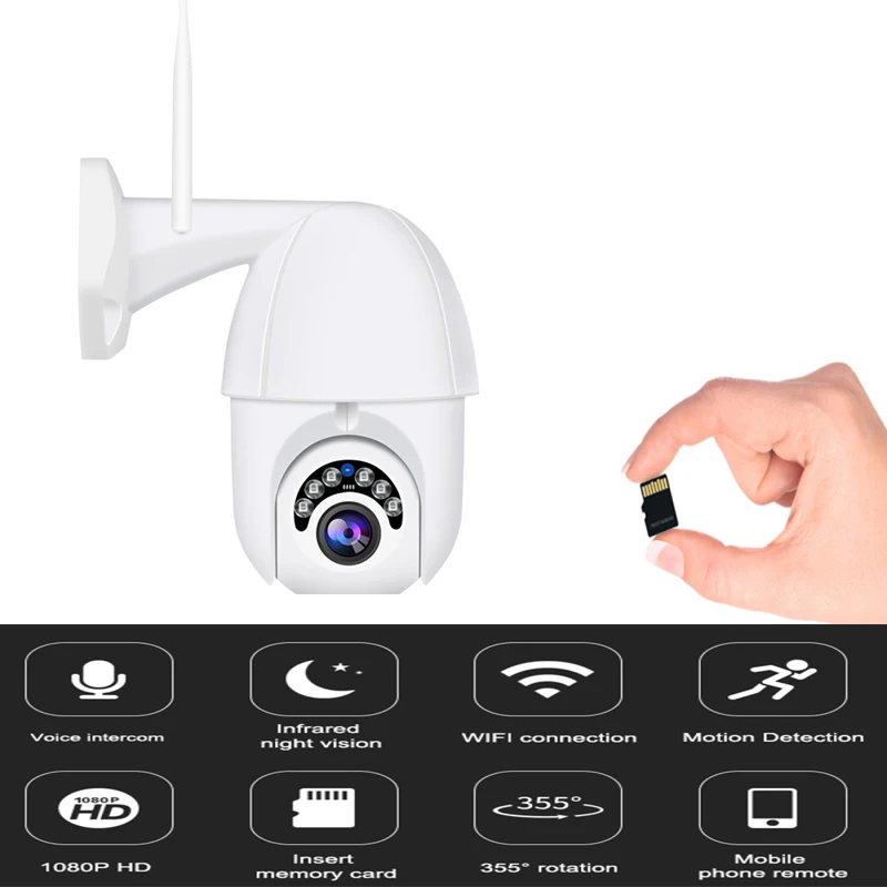 Wifi камера наружная камера наблюдения с датчиком PTZ IP камера H.265X 1080p скорость купольная CCTV Камера Безопасности s IP камера wifi Внешняя 2MP IR домашняя съемка