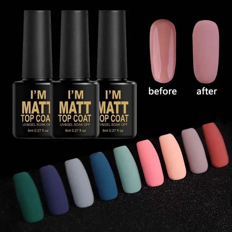 Матовое верхнее покрытие Docaty матовый лак впитывающий УФ гель для ногтей