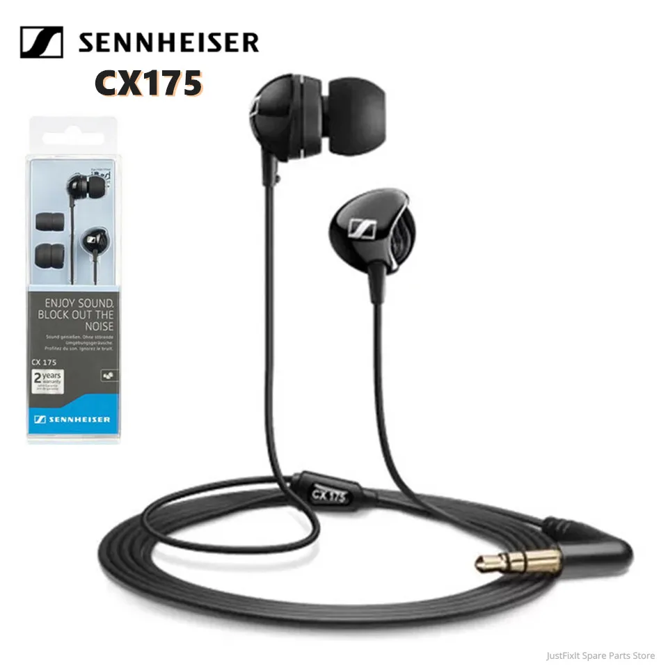 Оригинальные 100% новые наушники-вкладыши Sennheiser CX175 проводные стереонаушники с