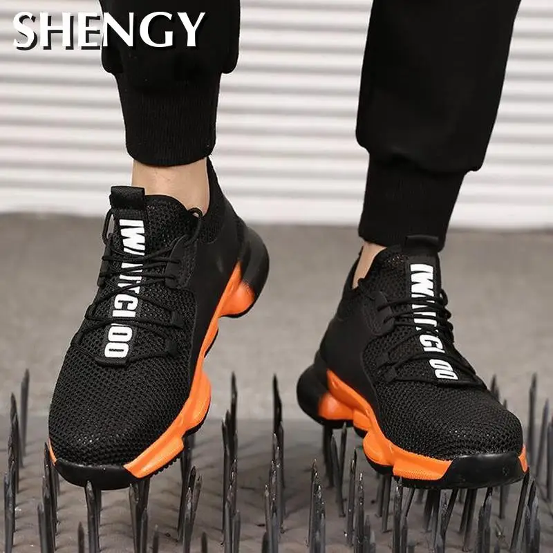 2020 Men Casual Shoes Male Man Sneakers Mesh Breathable Light Steel Toecap Work Safe Protect Zapatos De Hombres Tenis |