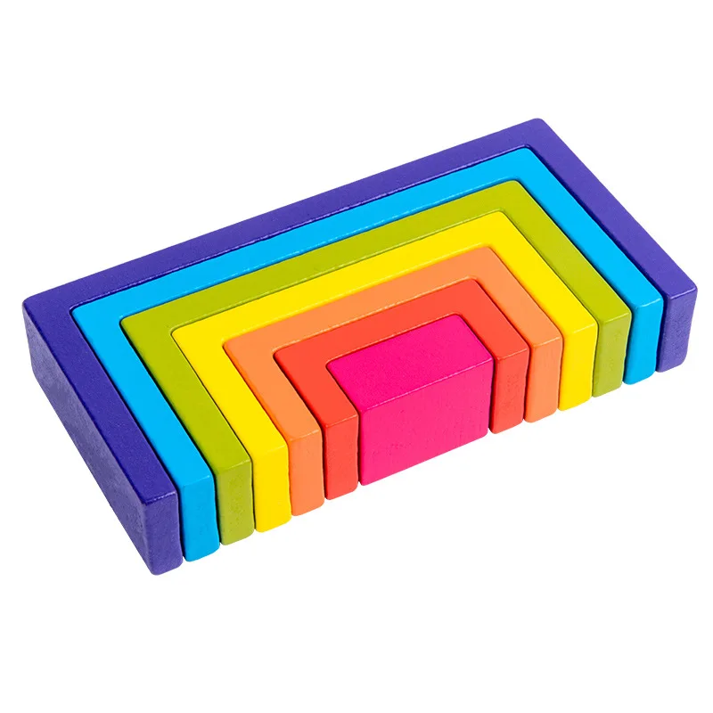 

Rainbow 3D Wooden Toys Toddler Montessori Educational Wooden Toys Busy Board for Children's Wooden Preschool Montessori Toy GIFT