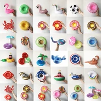 24 styles mini lovely animal shape inflatable water swimming pool drink cup stand holder float toy coasters for beverage beer