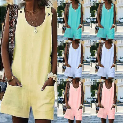 

Женские комбинезоны с широкими штанинами AA размера плюс, повседневные однотонные льняные комбинезоны в богемном стиле, женские комбинезон...