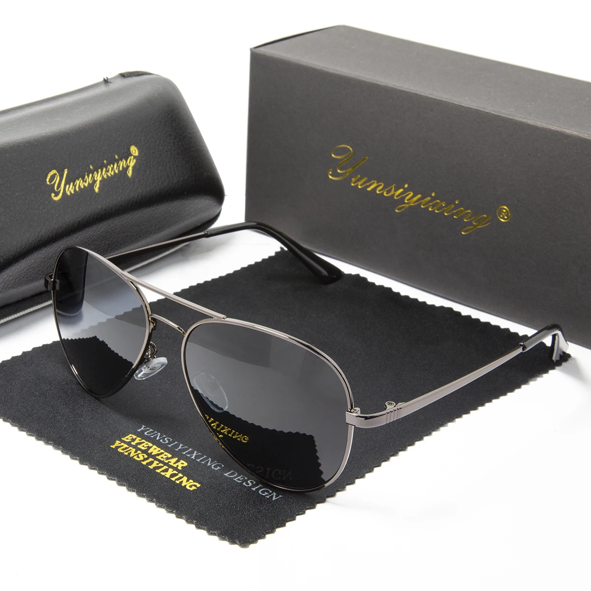 

Мужские поляризационные солнцезащитные очки YUNSIYIXING, винтажные классические брендовые солнцезащитные очки с зеркальным покрытием, мужские ...