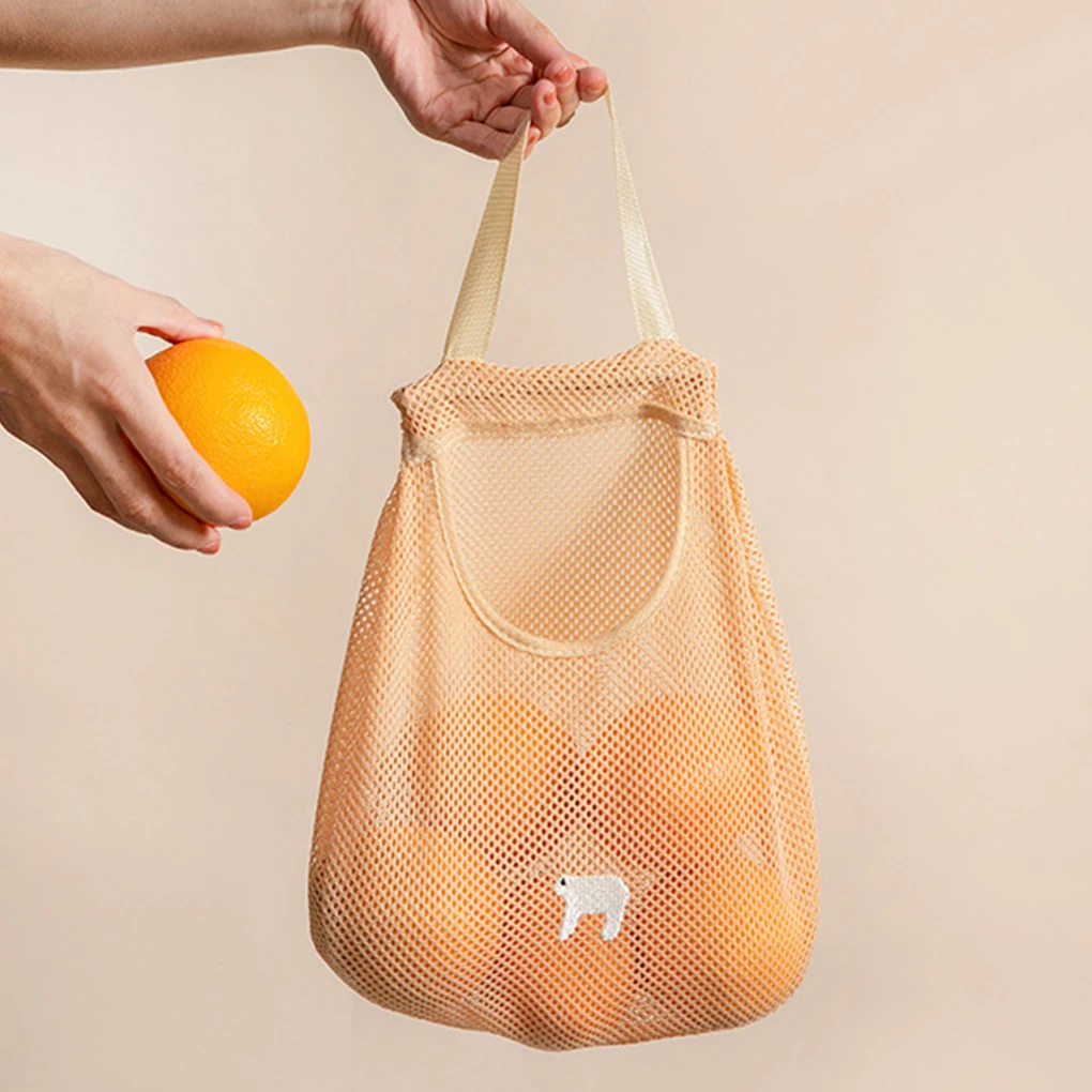 

1 Pcs Portable Reusable Grocery Bags Fruit Vegetable Bag Washable Mesh String Organic Organizer Handbag Short Handle Net Tote