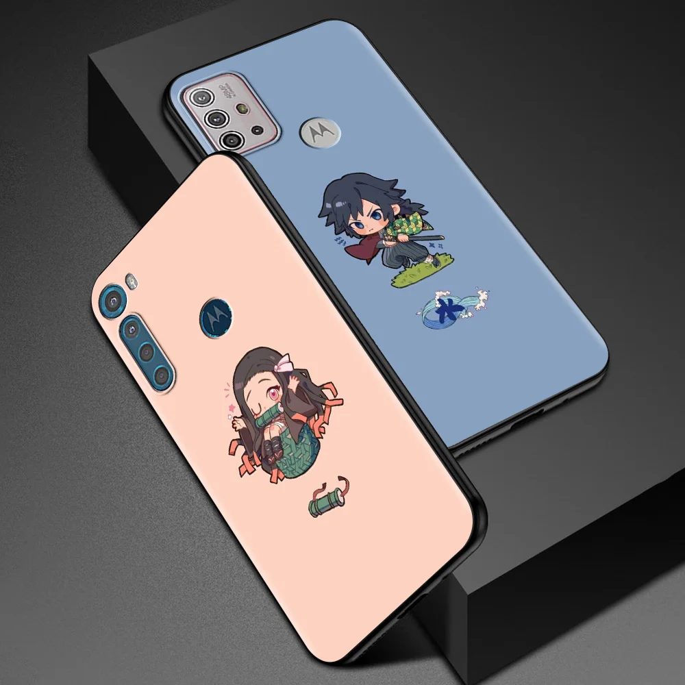demon slayer cute for motorola one fusion case for moto g10 g9 g8 plus play power one g20 g30 g40 g50 g60 edge 20 phone shell free global shipping