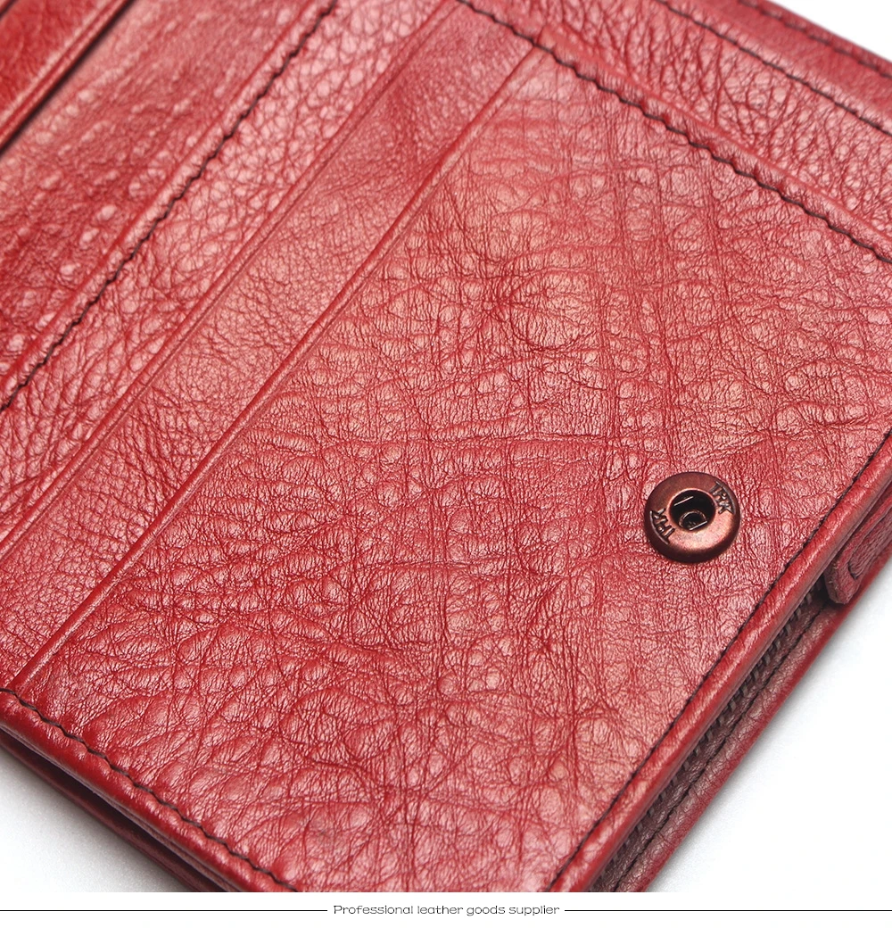 Natural Leather RFID Blocking Men's Top Layer Leather Brushed Wallet Handmade Retro Wallet Pure Leather Leather Coin Purse