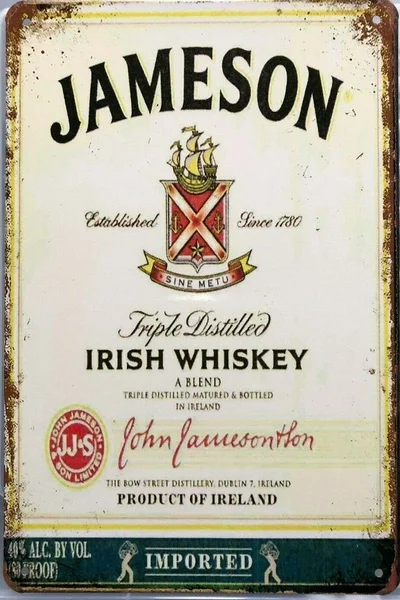 

Jameson Garage Rustic Look Vintage Tin Signs Man Cave Shed Bar Sign