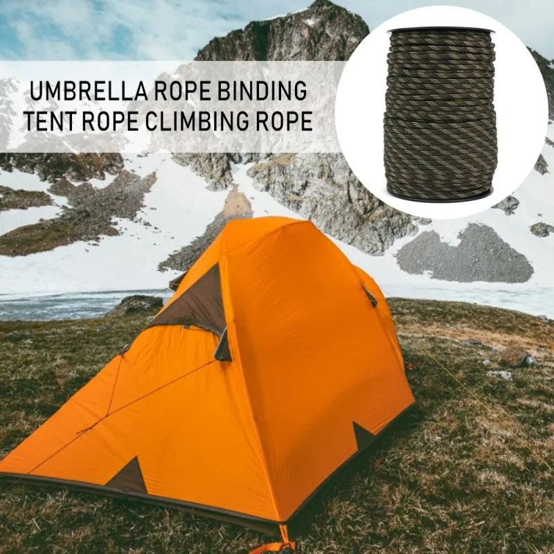 

100 Meters Military Mountaineering Rope 9 Core Umbrella Rope For Outdoor Paratroopers Traction Rescue Bundled Tent Rope