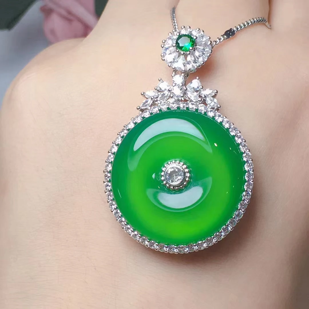 

Koraba S925 Sterling Silver Natural Crytral for Womens Classic Round Pendant Necklace Gemstone Birthstone with Silver Chain