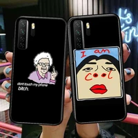 funny cartoon female black soft cover the pooh for huawei nova 8 7 6 se 5t 7i 5i 5z 5 4 4e 3 3i 3e 2i pro phone case cases