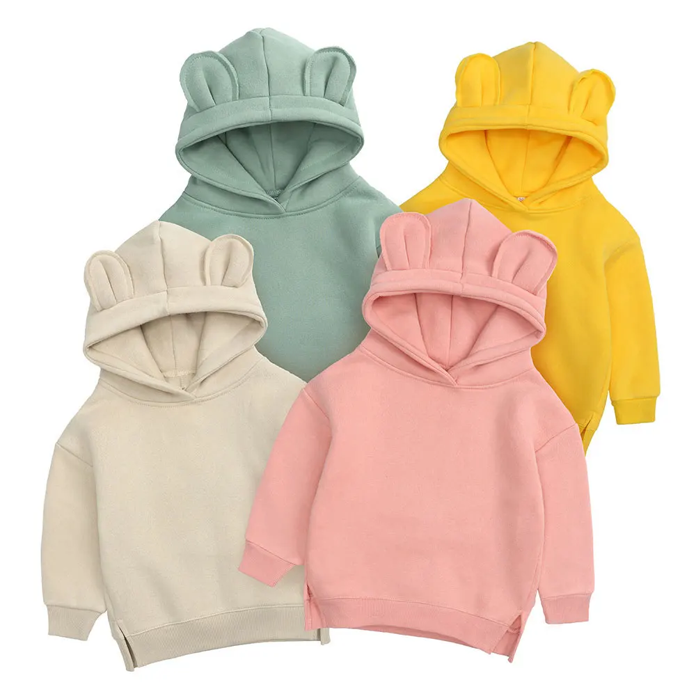 

Baby Boys Girls Clothes Cute Bear Ear Hoodies for Teen Girls Cotton Fleece Warm Spring Winter Children Kids Clothing