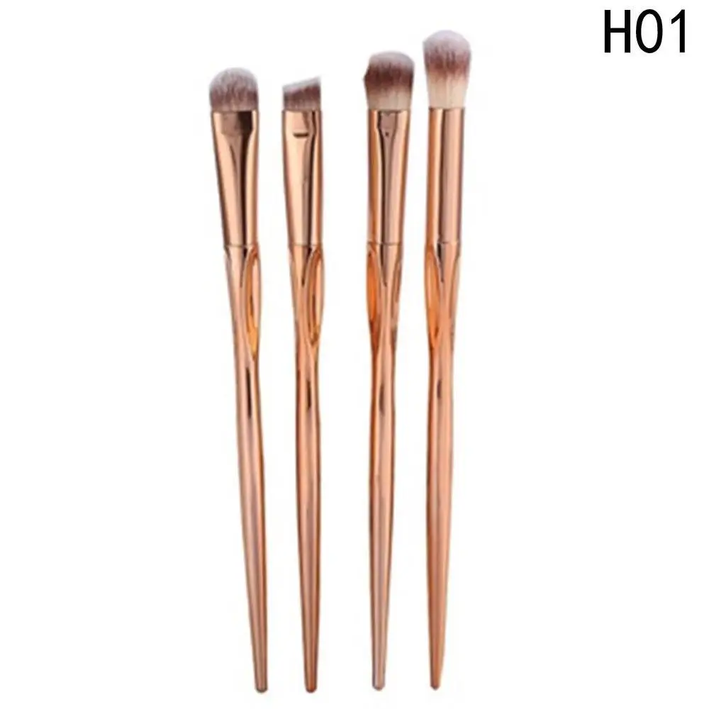 4pcs-1 4/8 шт. набор металлических кистей для макияжа, косметические тональный крем для лица Мощность тени для век Карандаш для глаз набор кистей для макияжа Набор для макияжа бровей, ватным тампоном Dfdf - Handle Color: 4pcs-1
