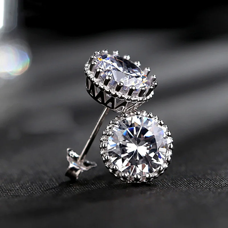 

New Luxury Wedding Eternity Earrings for Women Dazzling White Cubic Zirconia Party Anniversary Love Gift Classic Jewelry Hot