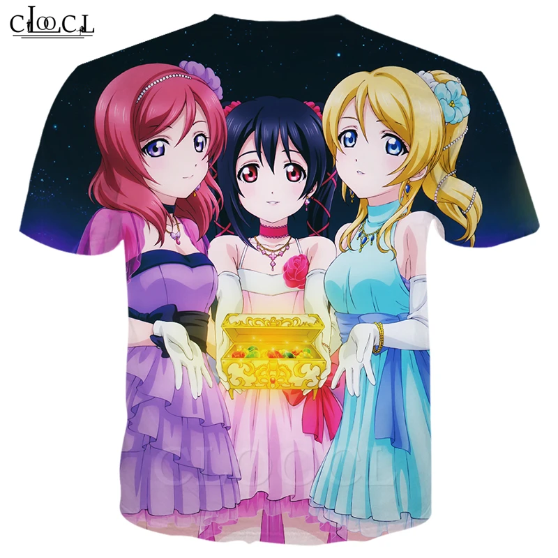 Модные Love Live аниме девочка футболка для мужчин и женщин 3D принт Harajuku с коротким