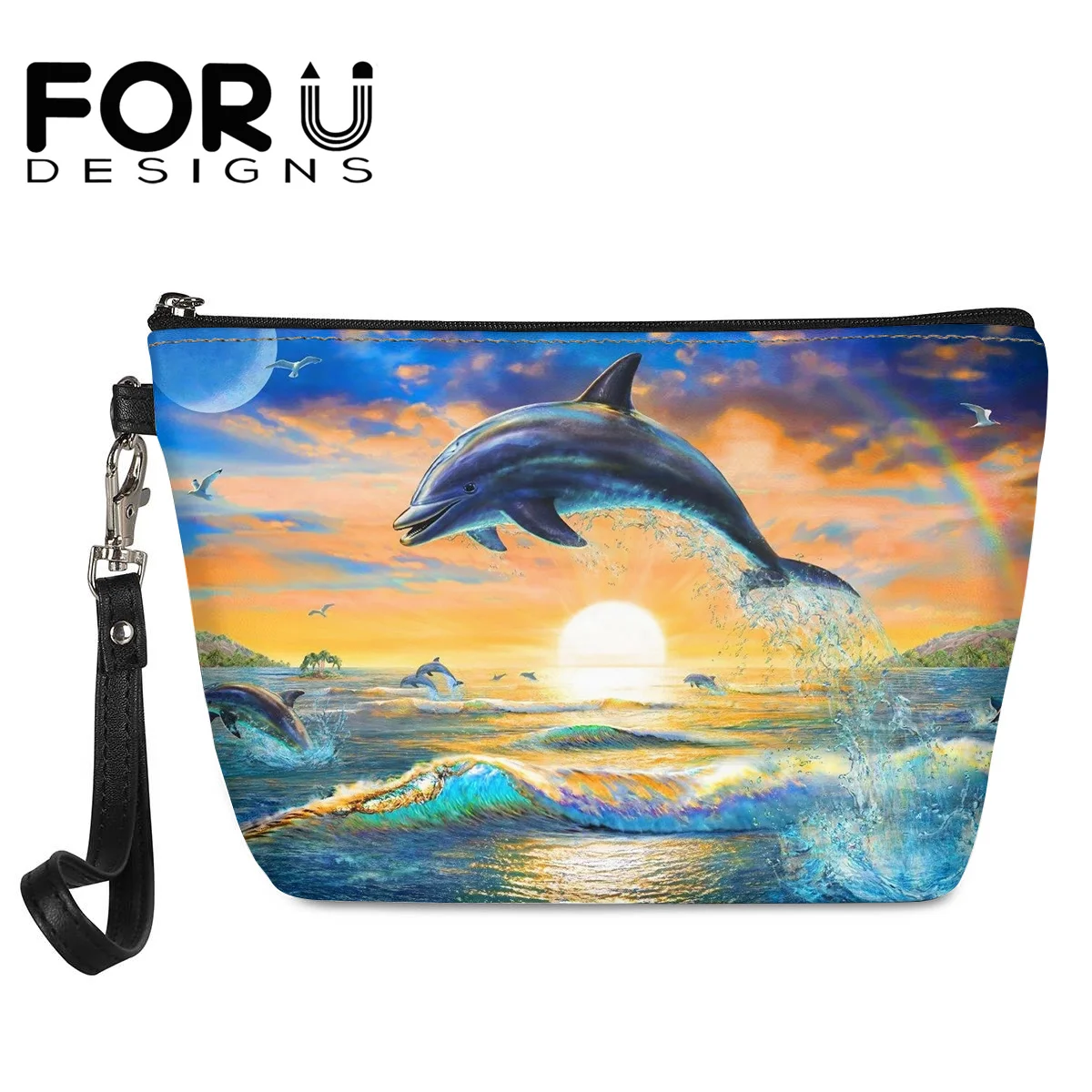 

FORUDESIGNS Women Cosmetic Bag Marine Life Pattern Print 3D Ladies Multifunction Travel Organizer Makeup Bags Neceser Mujer 2021
