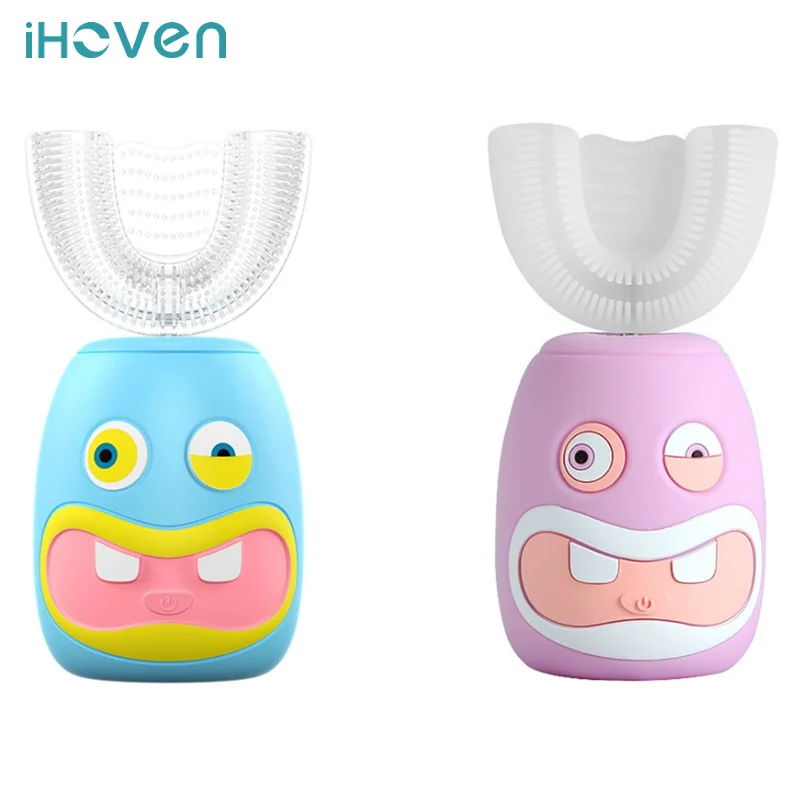 

Детская электрическая зубная щетка i3d для детей, умная зубная щетка с углом поворота 360 °, силиконовая автоматическая ультразвуковая зубная ...