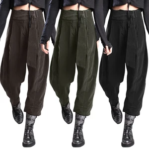 Женские винтажные брюки-карго ZANZEA, летние однотонные шаровары с высокой талией, свободные брюки в форме репы, уличная одежда 5XL