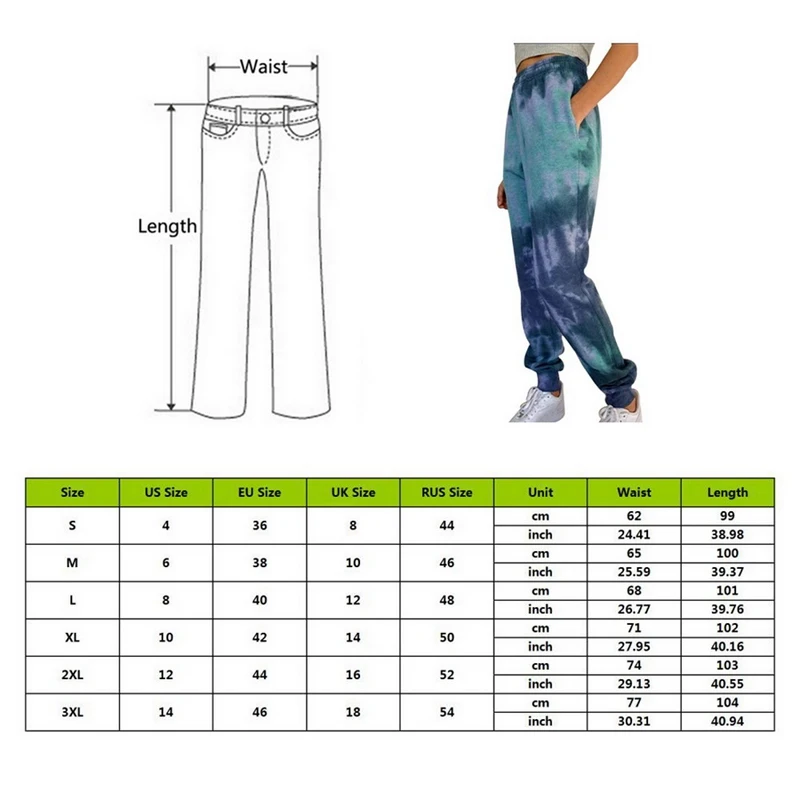 

Women Joggers Trousers Casual Tie Dye Sweatpants Women Blue Baggy Elastic Wasit Harem Pants Harajuku Hip Hop Streetwear