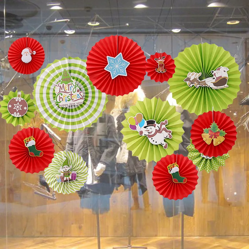 6 шт. креативная тканевая бумага для рождественских фанатов подвесная Цветочная