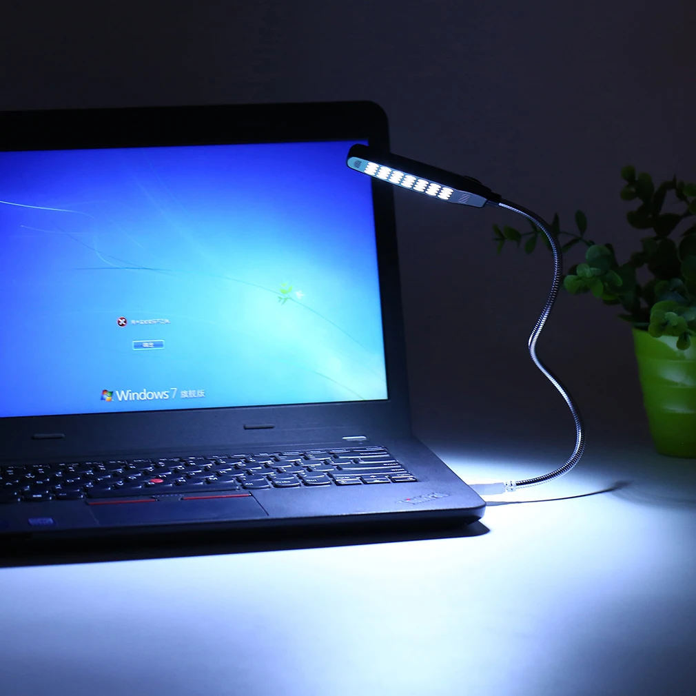 Мини-лампа с 28 светодиодными лампами USB для компьютера ноутбука ПК серебристый