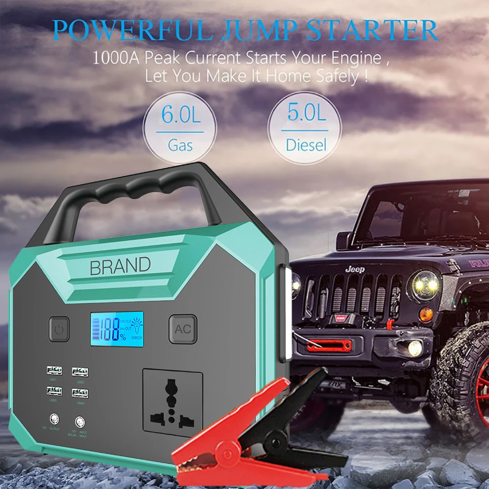 12V стартер скачка автомобиля с выходом переменного тока 25000mah питания