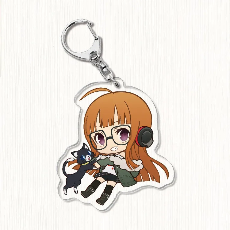 

Game Persona 5 Keychain Ren Amamiya Ryuji Sakamoto Anne Takamaki Cartoon Figures Acrylic Pendent Keyring Anime Jewelry Llaveros