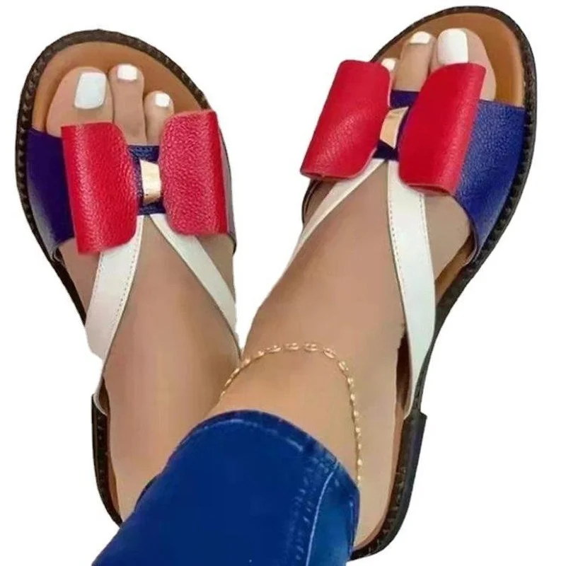 

Sweet Women Sandals 2021 Summer Shoes Women Flats Sandals Slip on Chaussure Femme Soft Bottom Women Slippers Bow Beach Sandalias