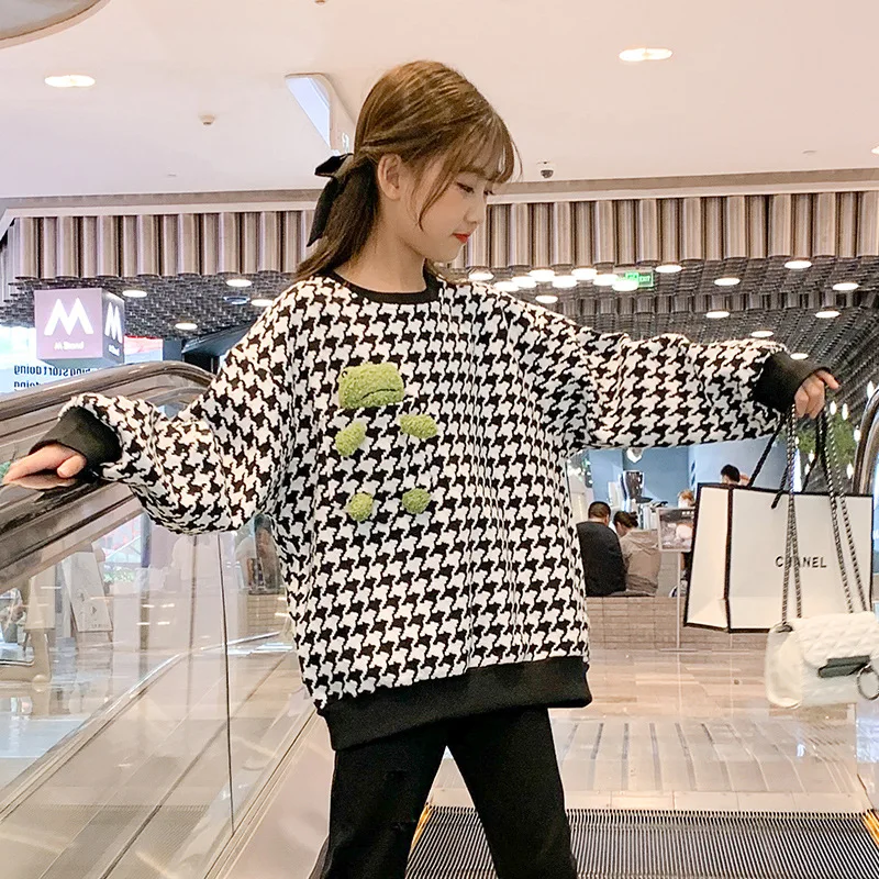

Korean Kids Girls Pullover Casual Long Sleeve Knit Children Jumpers Autumn Winter Warm Pullovers Chic Tops Girls Outfits Clothes