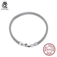 orsa jewels stylish 100 925 sterling silver 3 0mm mesh popcorn chain bracelet 6 5inch to 8 inch wrist jewelry gift sb65