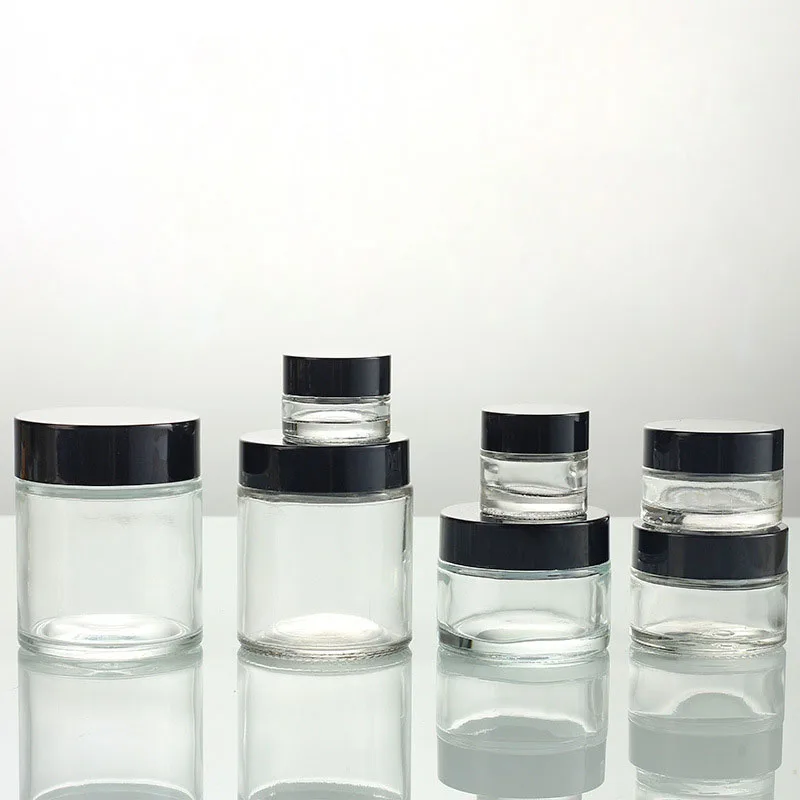 5 шт. прозрачная стеклянная банка с прямыми Сторонами черная золотая Серебряная