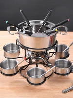 1 set stainless steel ice cream cheese fire boiler alcohol stove cheese multifunctional fondue pot rotating alcohol stove