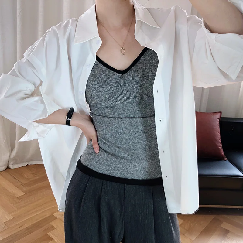 

Модные летние повседневные топы в стиле бохо 2020, сексуальный топ без рукавов с v-образным вырезом, Женский трикотажный топ с высокой талией