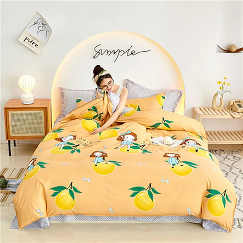 

Bedding Home Textile Fruit Angel Pure Cotton Double Bed Home Comefortable Soft Bedspreads Quality Quilt Cover Oceania
