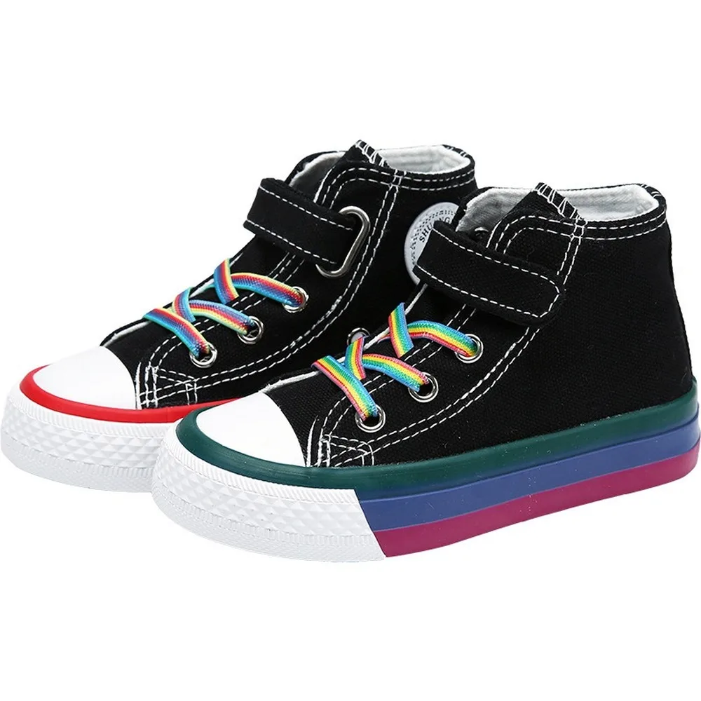 2020 Spring Autumn New Children Boys Girls Shoes Soft Bottom Breathable Walking Hight-top School Student Canvas Sneakers | Детская