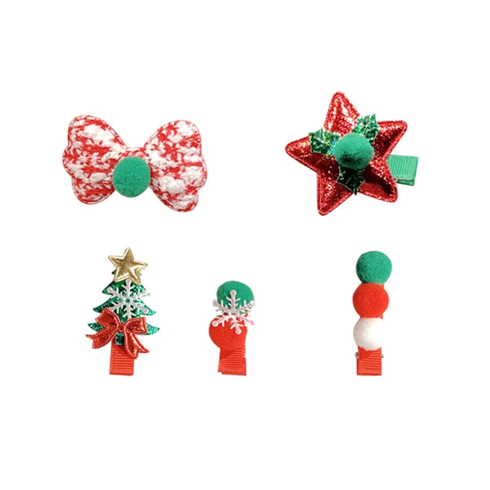 

5PCS/Set New Girls Lovely Christmas Hair Ornament Hairpins Sweet Headband Hair Clips Barrettes