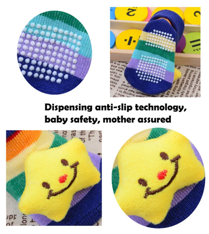Детские Резиновые Нескользящие носки с изображением мультяшных животных| |