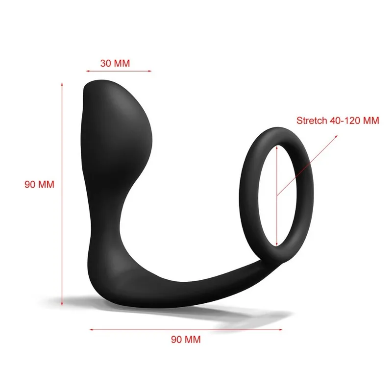 Erotic Silicone Ring Cock Butt Plug Prostate Massager Ass-Gasm Dildo Anal Penis Stimulator Adult Sex Toys for Men | Красота и
