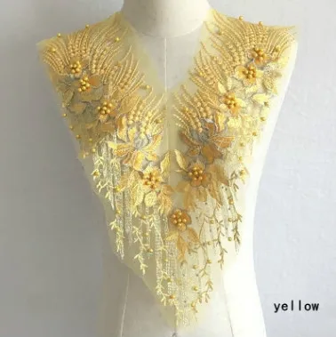 Кружевная Цветочная аппликация с вышивкой разноцветный бисер аксессуары для