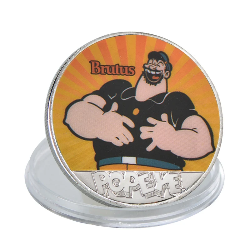 brutus WR Popeye бронзовая позолоченная монета, Соединенные Штаты, ВМФ, металлические коллекционные монеты, памятная монета моряка - Цвет: brutus