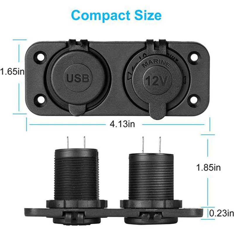 Автомобильное зарядное устройство QC 3 0 с двумя портами USB панель прикуривателя